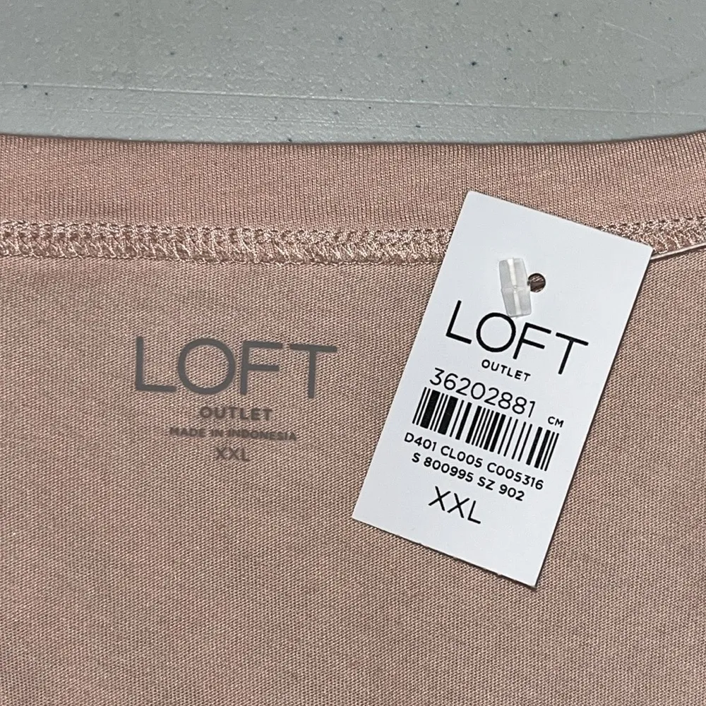 LOFT Ann Taylor NWT Size XXL Pink Pima Cotton Puff Sleeve Knit Top Shirt - Image 4