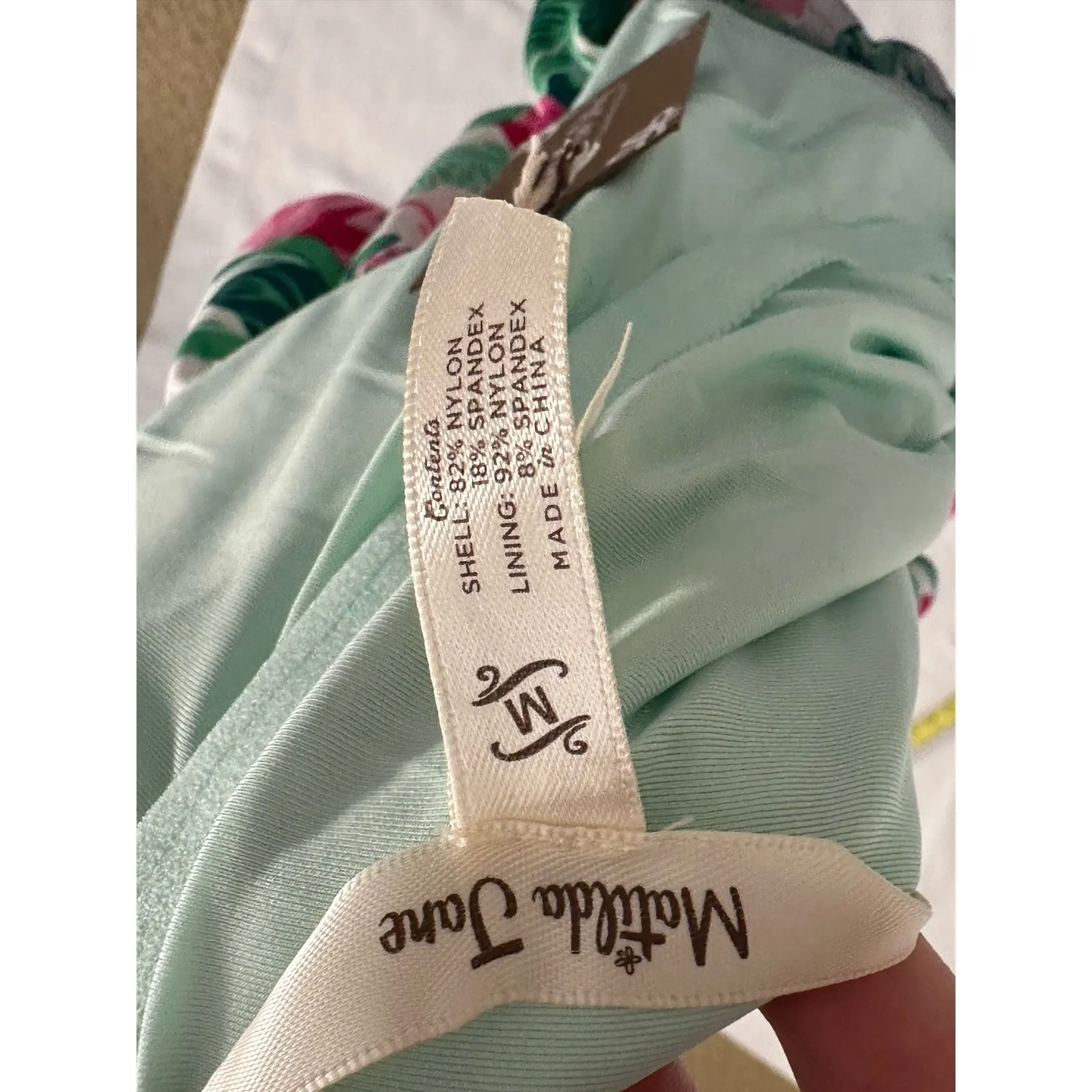 Matilda Jane Swim Nwt Palm Tree Paradise Green/Pink‎ Ruffle One Piece Swimsuit - Image 5