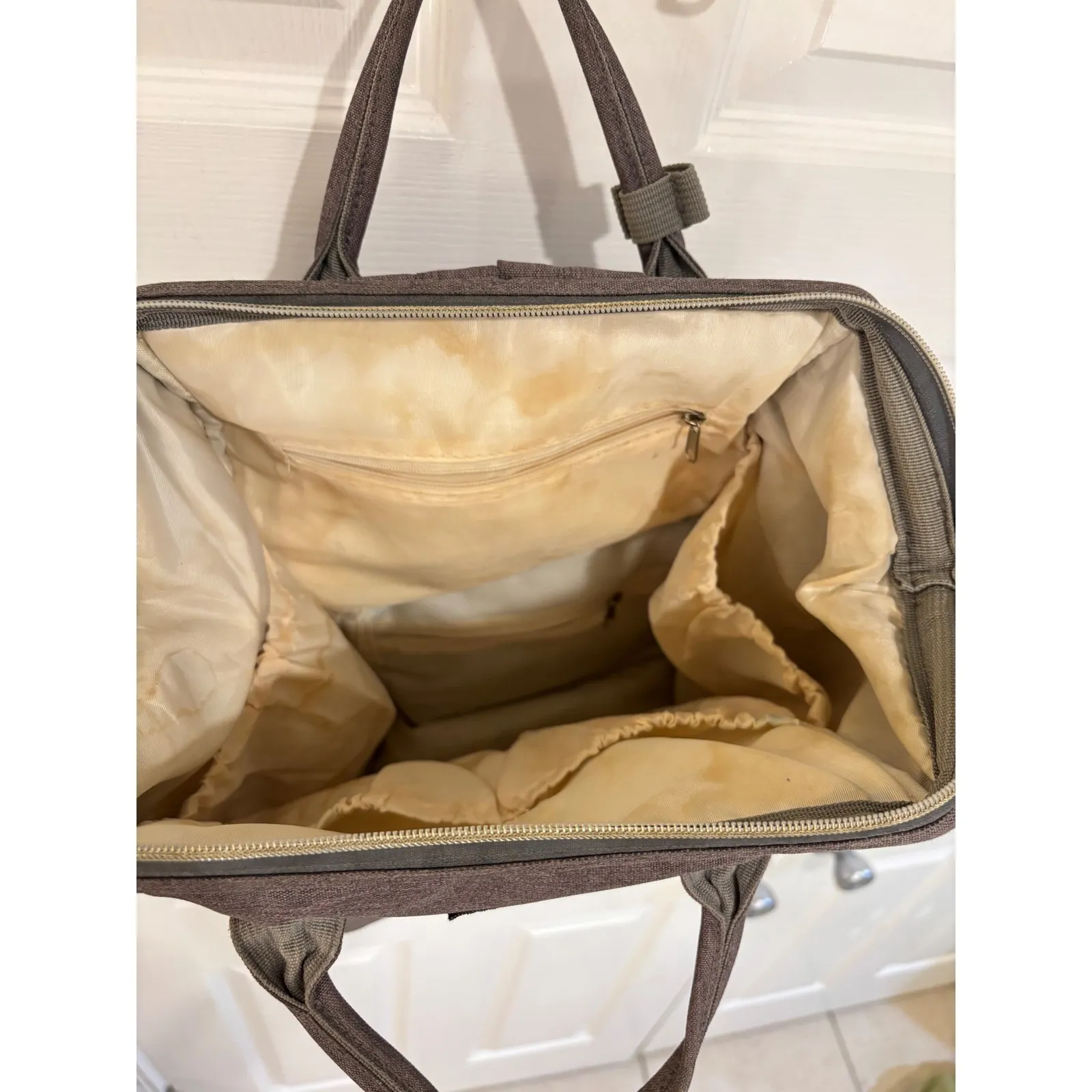 LAND Diaper Bag Backpack Large Capacity Multifunction‎ Travel Bag Gray - Image 4