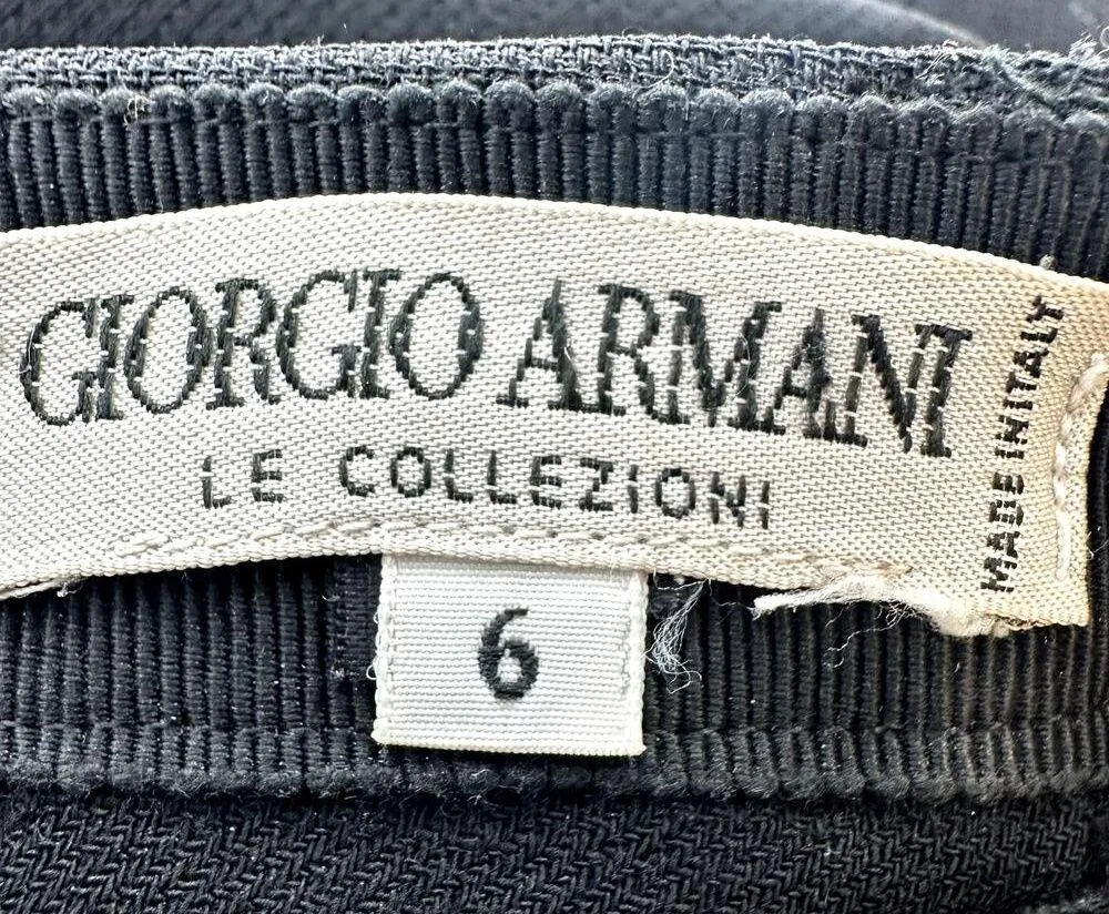 Giorgio Armani Le Collezioni Trouser Pants Pleated Straight Pocket Black 6 28x28 - Image 4