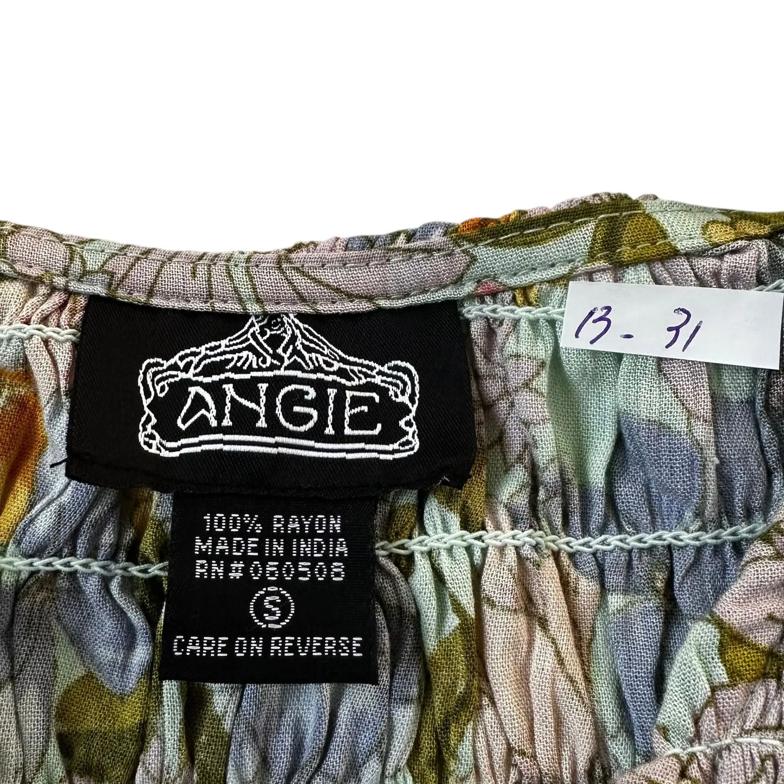 Angie Multicolor Floral Peplum V-Neck Blouse Women's Size Small | 13-31 - Image 3