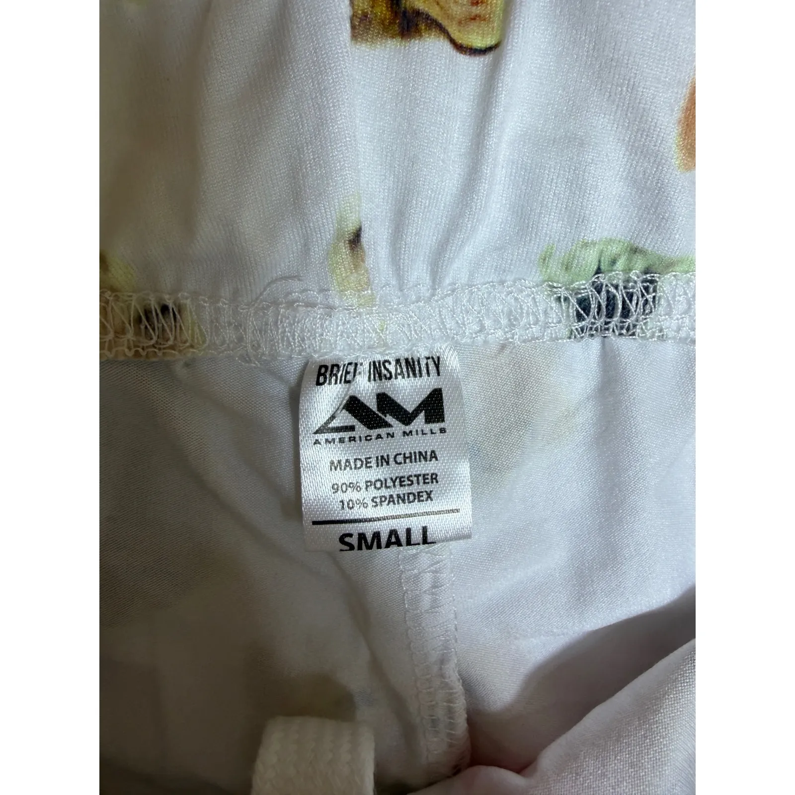 Brief Insanity Women's Small Check Meowt Cat Pajama Pants Lounge Sleepwear White - Image 5