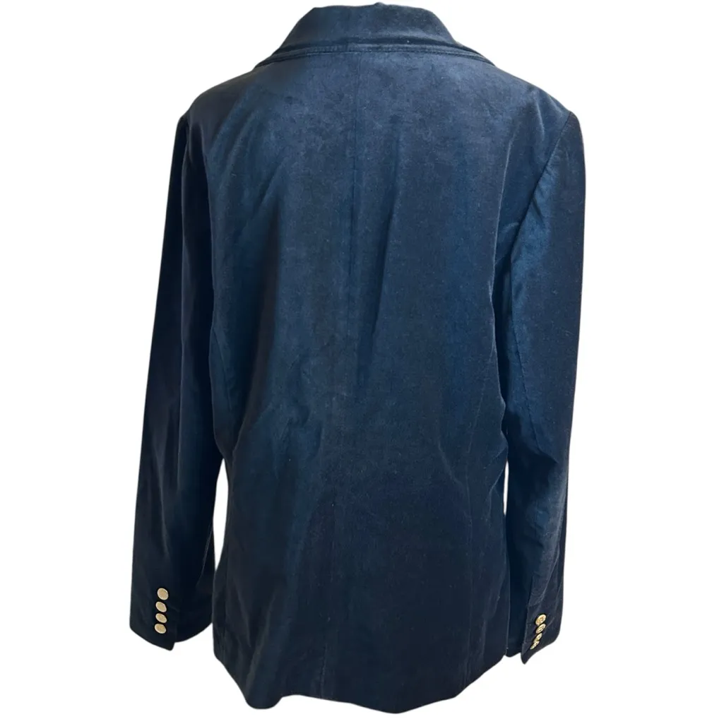 Vintage Old Navy Black Velvet Blazer, Gold Buttons, Paisley Lined XL 100% Cotton - Image 4