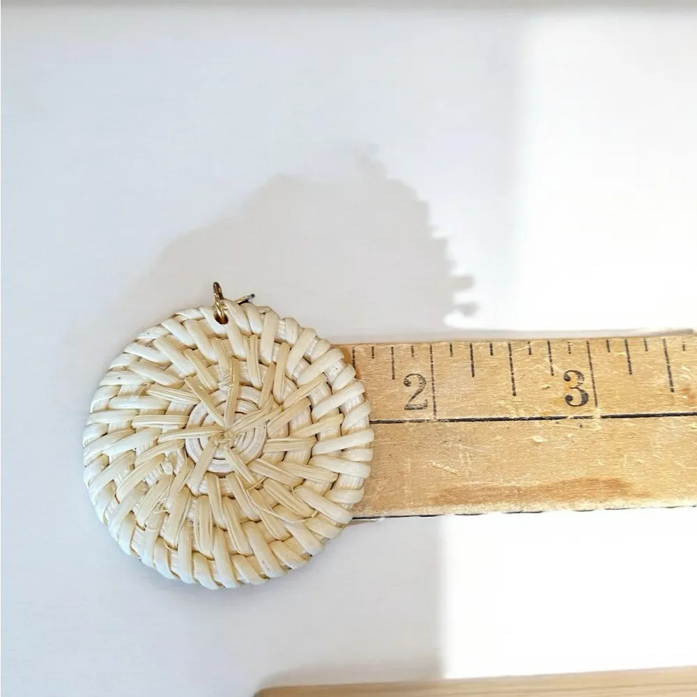 Boho Rattan Drop Dangle Earrings New Gold - Image 4