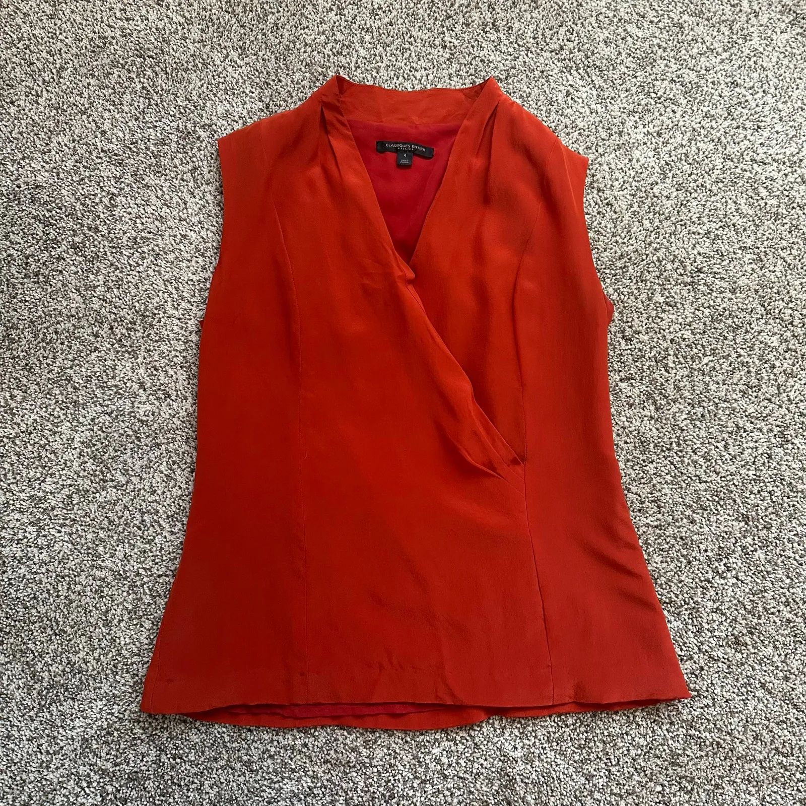 Classiques Entier dark orange sleeveless silk top size 4 - Image 6
