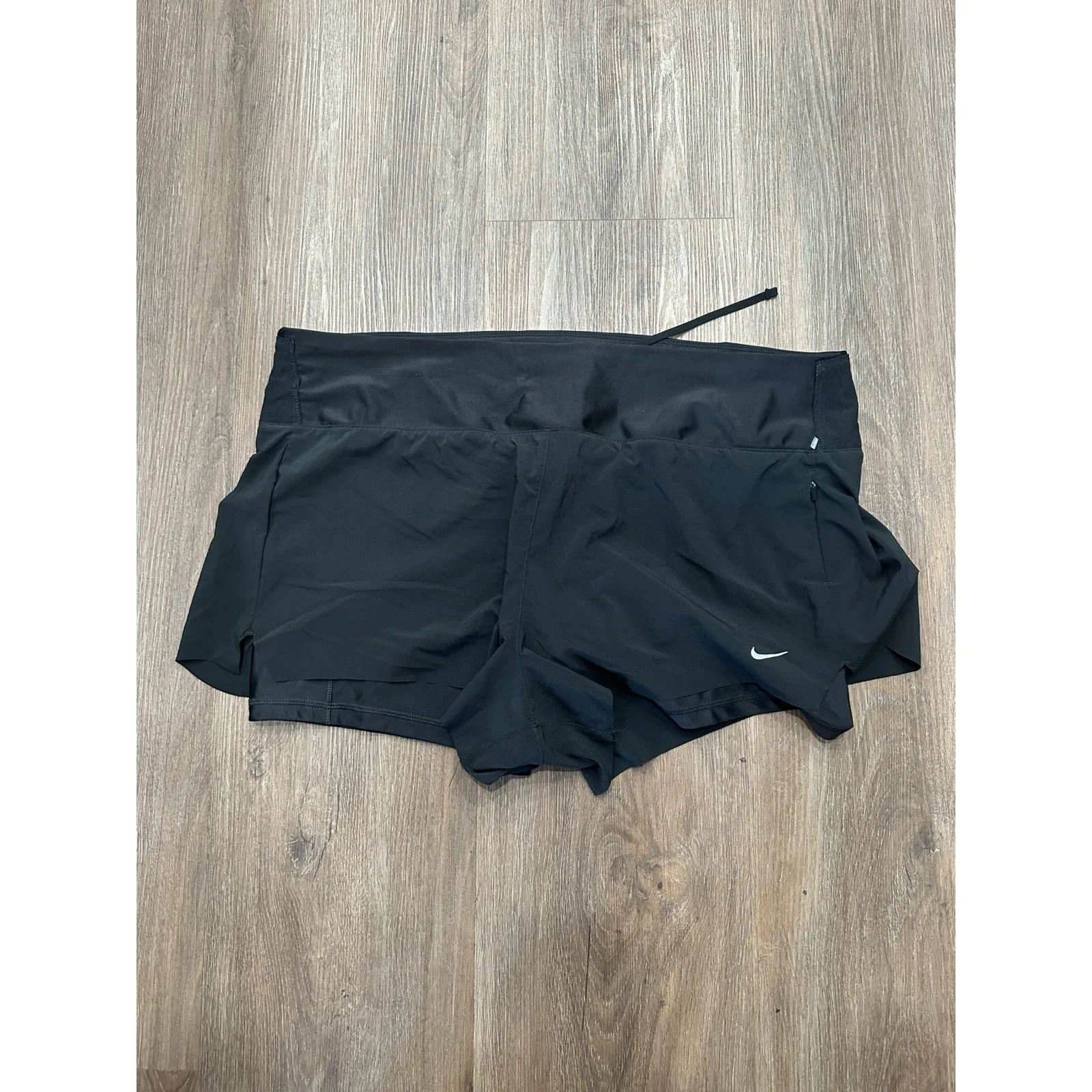 Nike Dri-Fit Women's‎ Running Shorts 2-in-1 Mid Rise In Black Size 2XL - Image 3