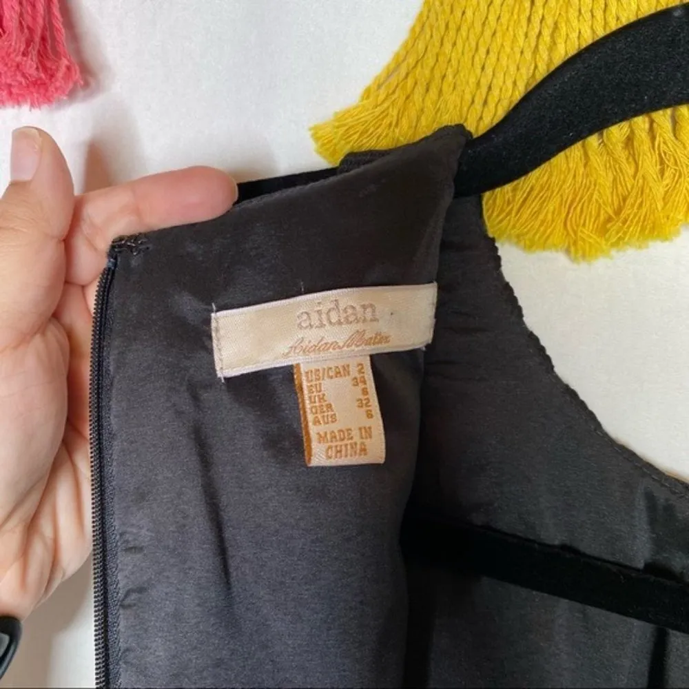 Aidan Mattox Black Shadow Stripe Sheath Dress - Image 7