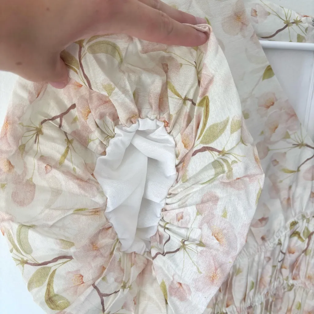 En Saison Callie Mini Dress Floral Puff Sleeve Babydoll Cottagecore Feminine White - Image 4