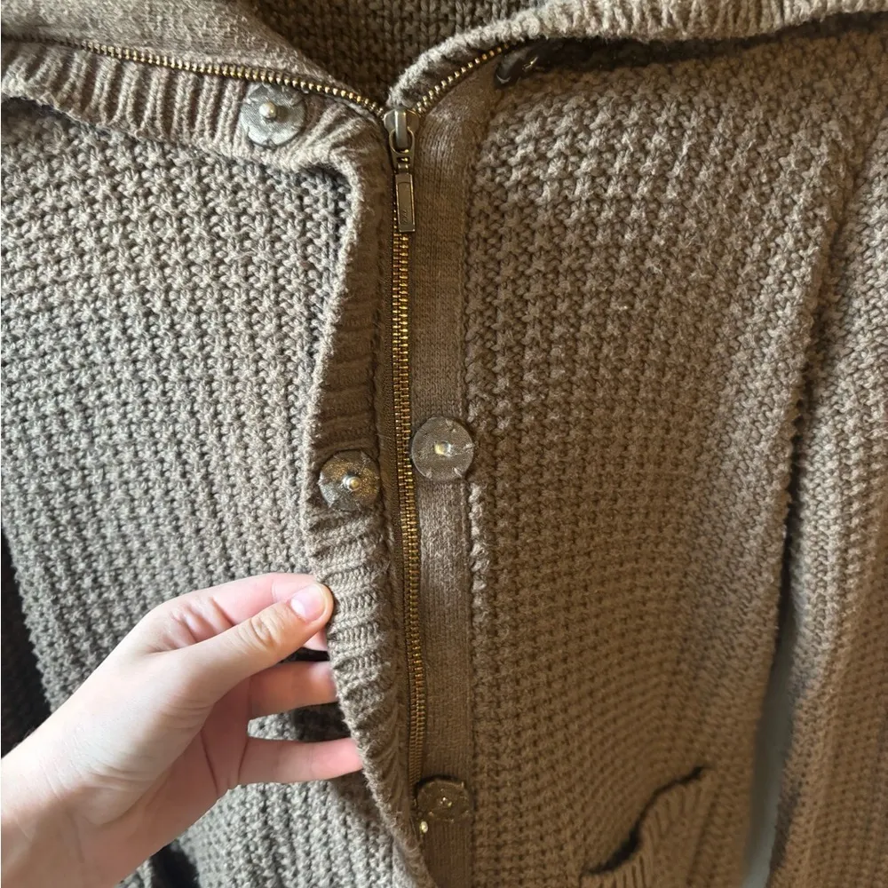 Heavy Knit Olive Green Sweater - Image 5