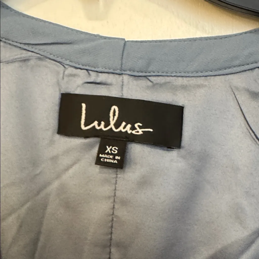 NWT Lulu's Easy Listening Slate Blue Cold-Shoulder Wrap Maxi Dress - Image 10