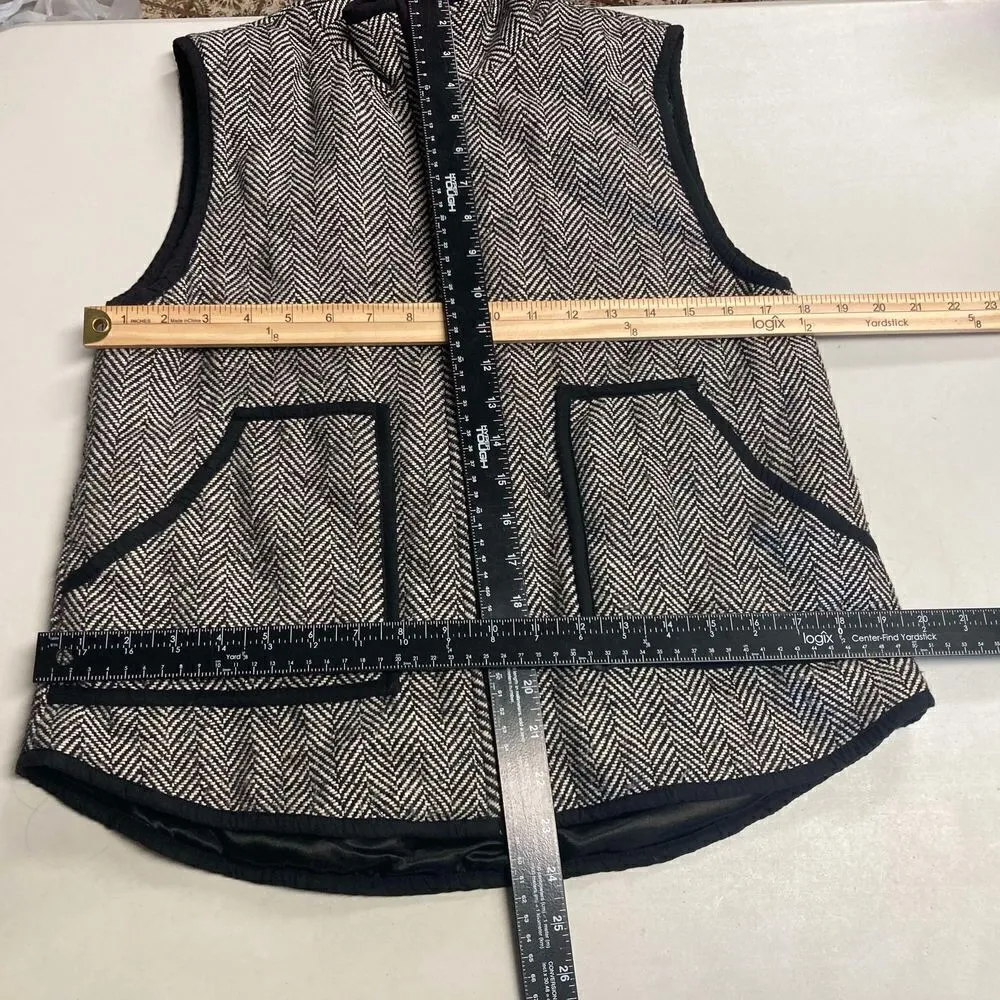 HONEY PUNCH Herringbone Vest Size Medium Black & White‎ - Image 7