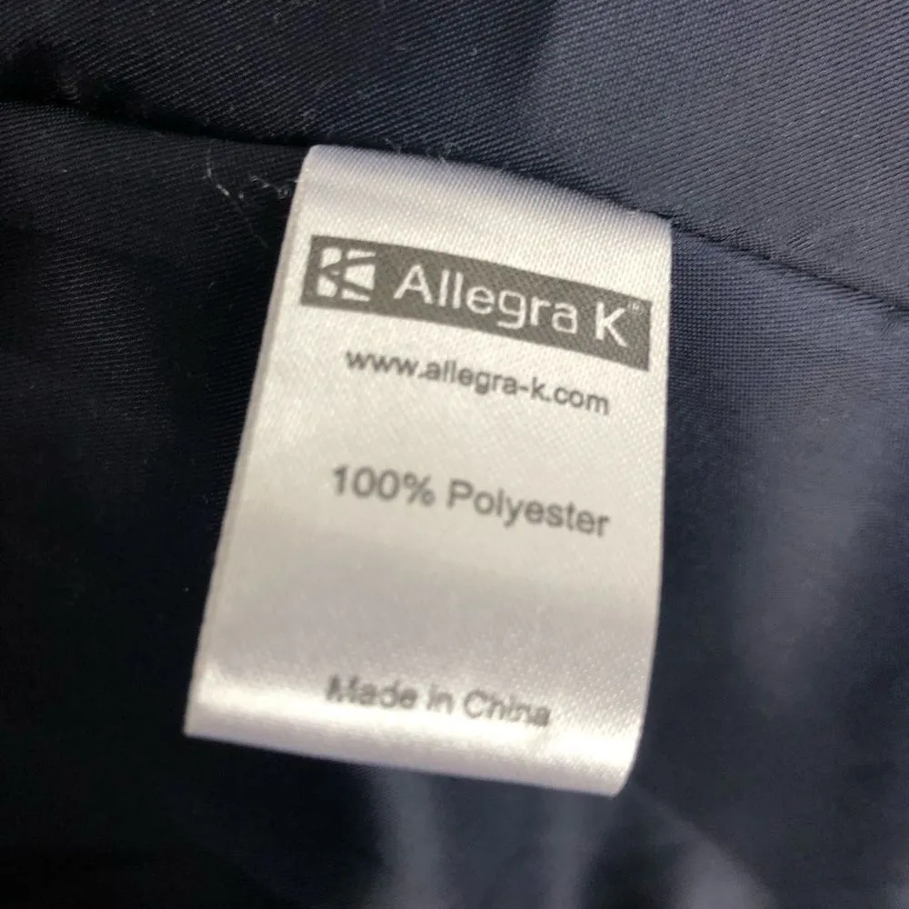 Allegra K Navy Quilted Vest Zip Pockets Medium - Image 9