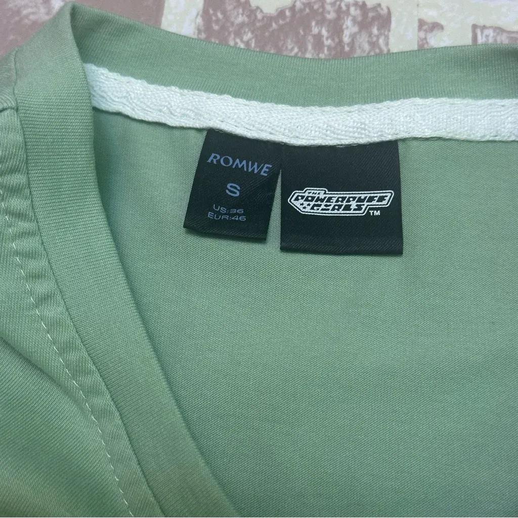 ROMWE Powerpuff Girls Graphic Tee - Green size S - Image 4