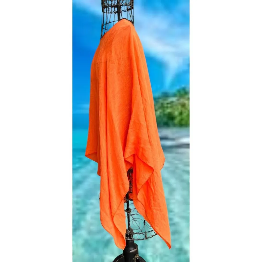 Vintage Swimsuit Cover Up One Size Orange Beach Cruise Tropical Island Vacation - Image 3