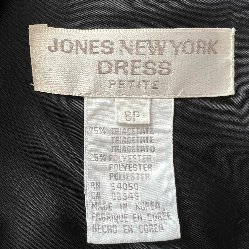 NWT Jones New York Dress Black Long Sleeves Mock Neck SZ 8P Lined Classic Maxi - Image 3