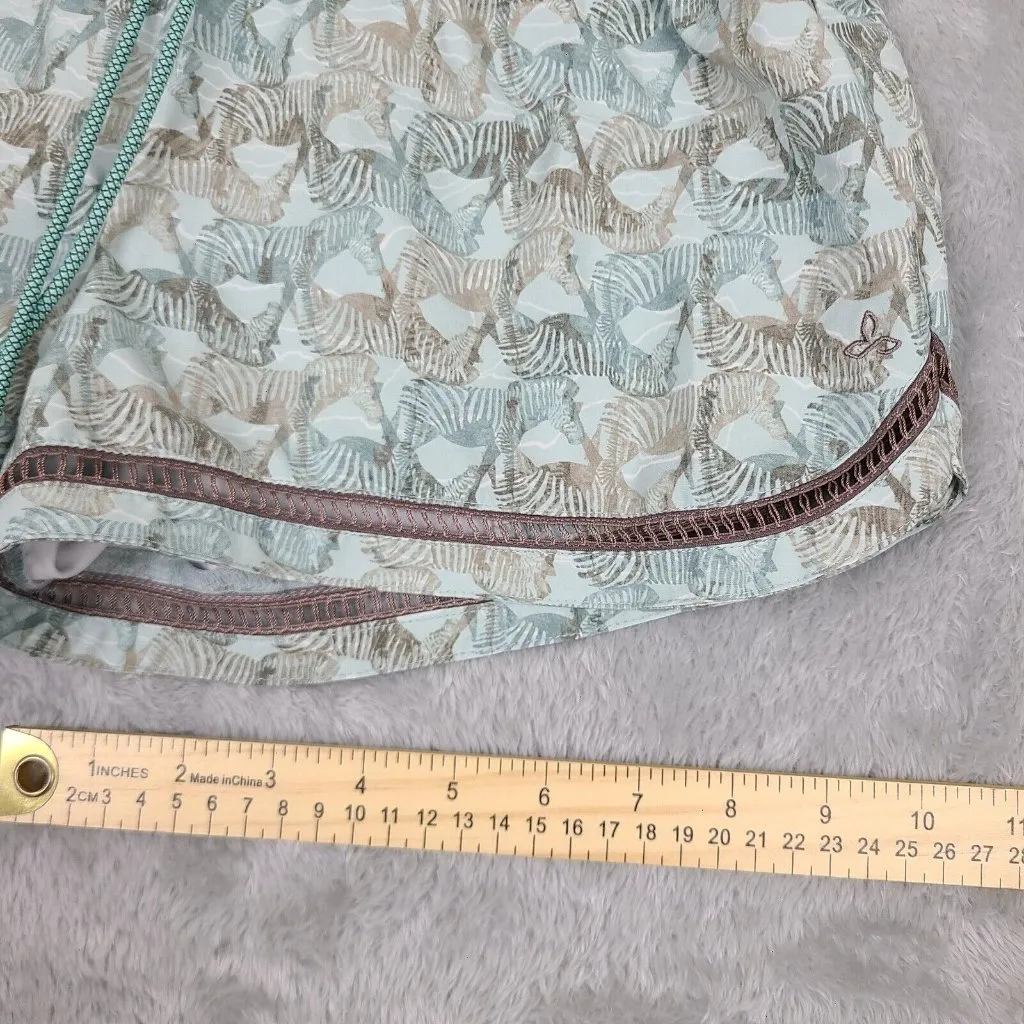 PrAna Seaside Safari‎ Mariya Blue Green Athletic Shorts Zebra Size Small Shorts - Image 9