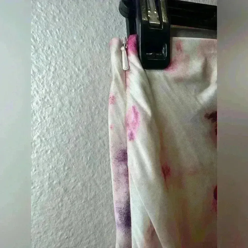 Bardot Women's White Pink Satin Pencil Midi High Rise Waist Skirt Size 4 - Image 6