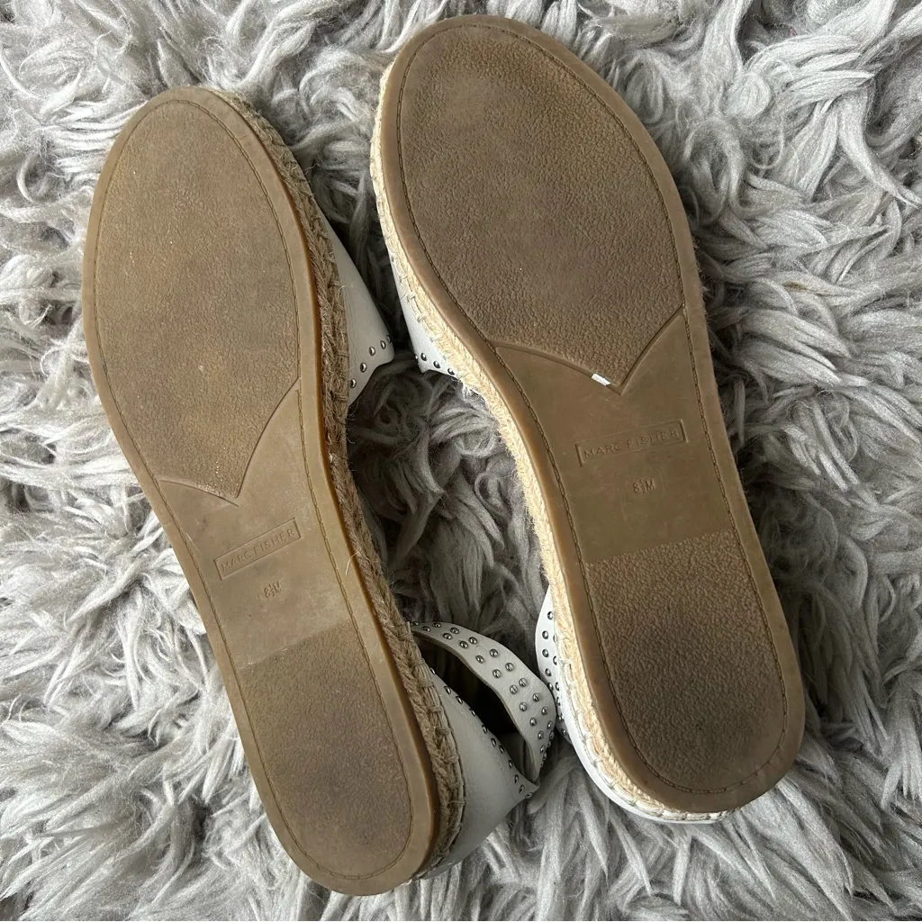 Marc Fisher Jarquis white studded espadrille sandals women’s shoe size 8.5 - Image 8