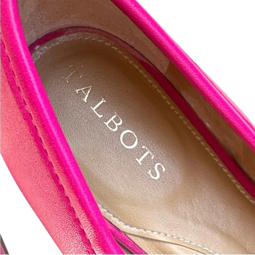 EUC Talbots Leather Blair Cap Toe Ballet
Flats Pink Orange Size - Image 4