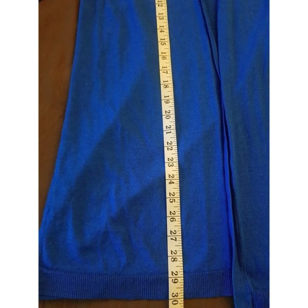 Talbots Womens Open Cardigan Knit Blue Sz Small Spring Easter Flared Slit Sleeve - Image 10