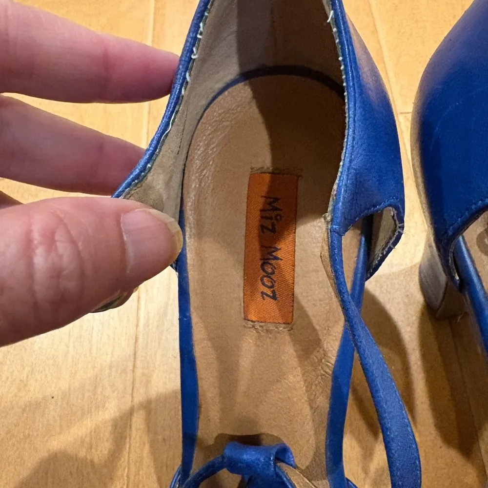 Miz Mooz Sailor peep toe shoes sandals cobalt blue 8.5 leather - Image 5