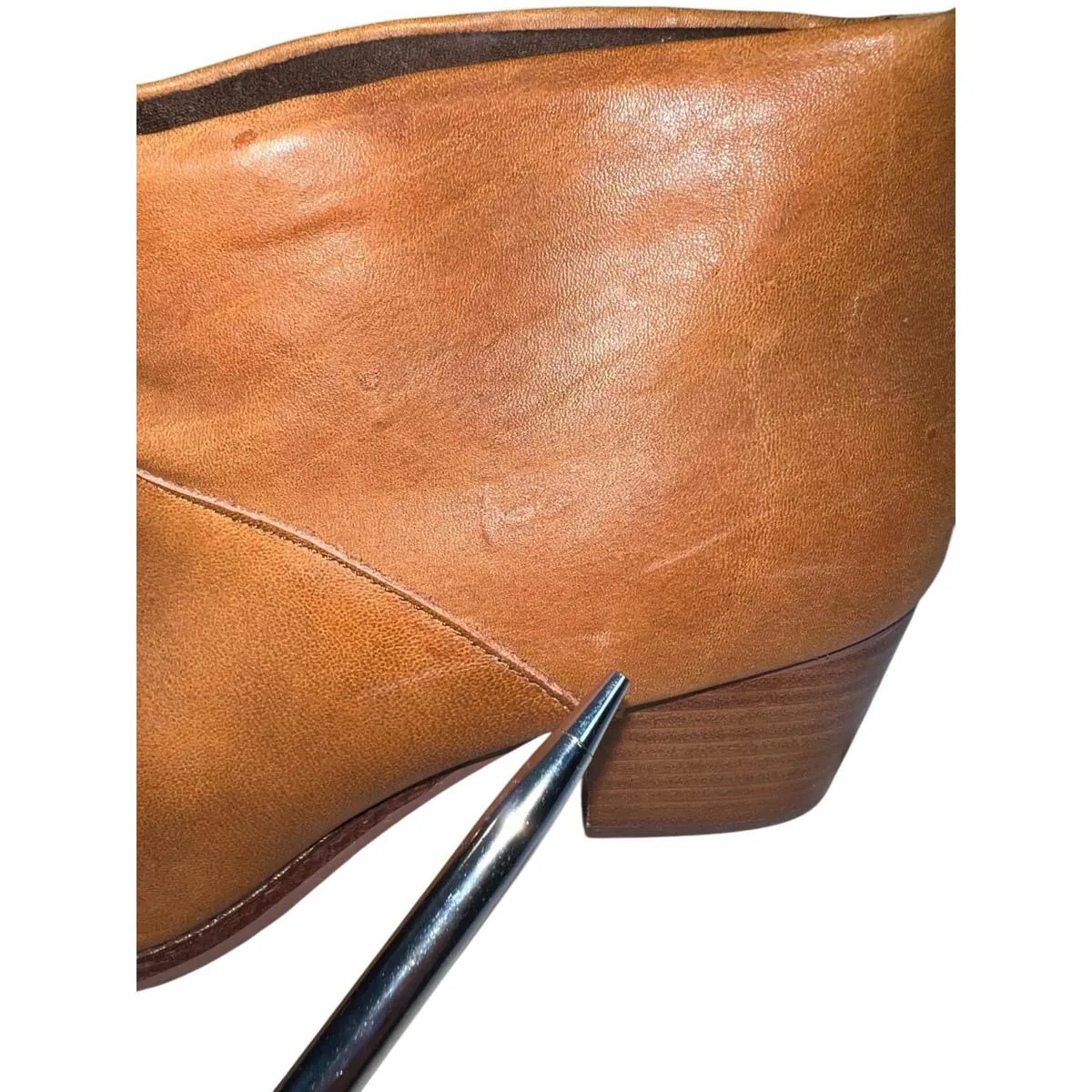 Toms Light Brown Leather Ankle Boots With Back Zipper Women’s Size 7 - Image 9