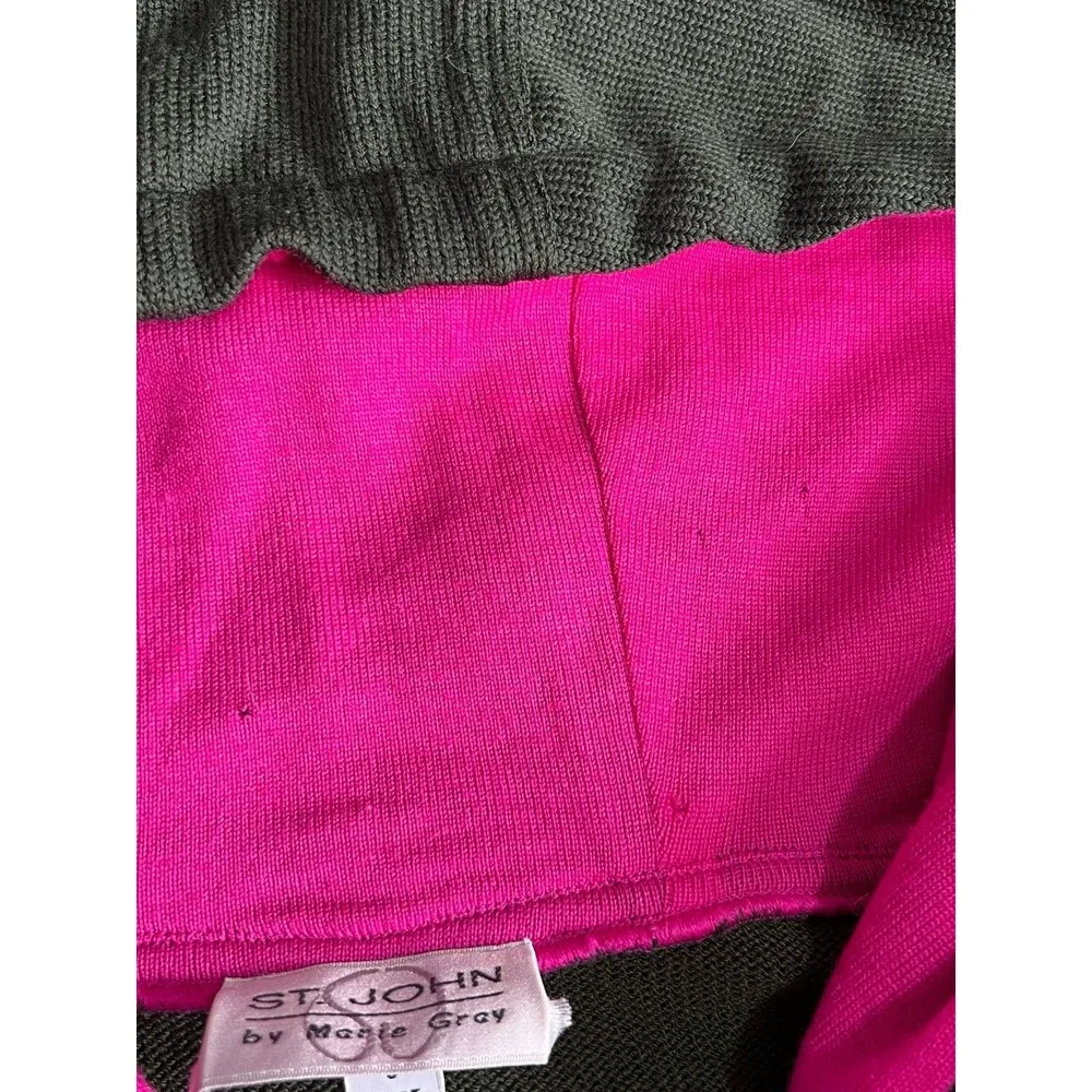 St. John  Green Over size Half Zip Hoodie Pullover Sweater size Small - Image 4