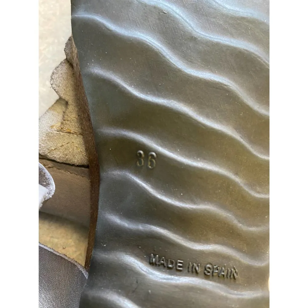 Cordani Gray Leather Coastal Grandma Comfort Minimalist Preppy Career Sa… Size 5.5 - Image 4