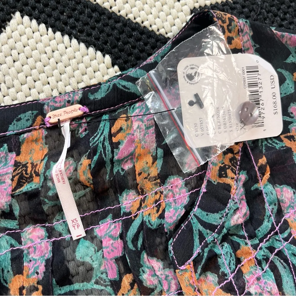 Free People See It Through Floral Maxi Dress in Black Combo XS NWT - Image 14