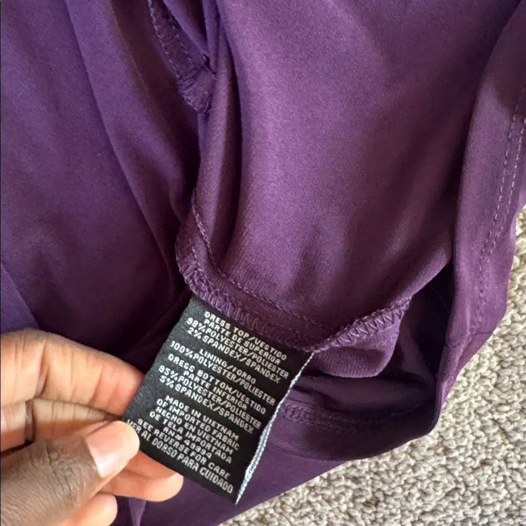 R&M Richards Plum Purple Ruched Dress SIZE 12 - Image 5