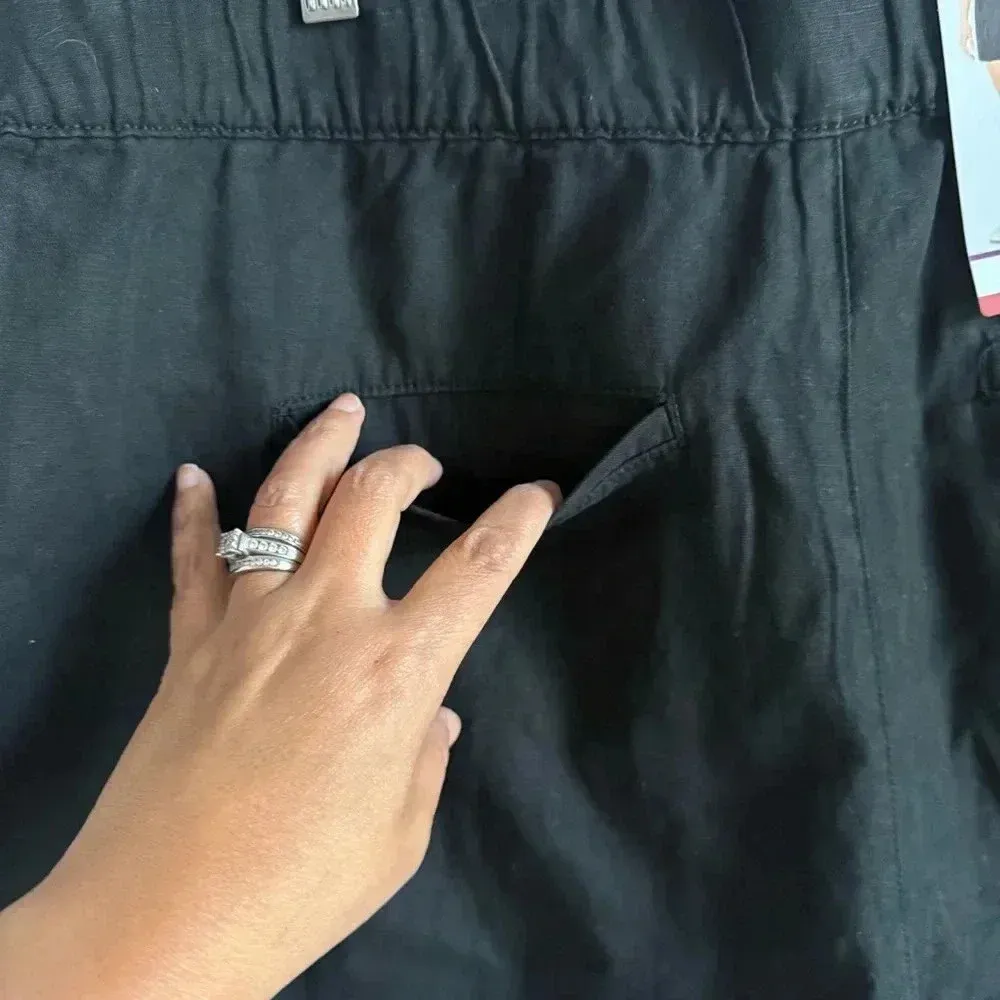 Joie Women's Black High Rise Linen‎ Blend Pleated Casual Preppy Shorts XL NWT - Image 9