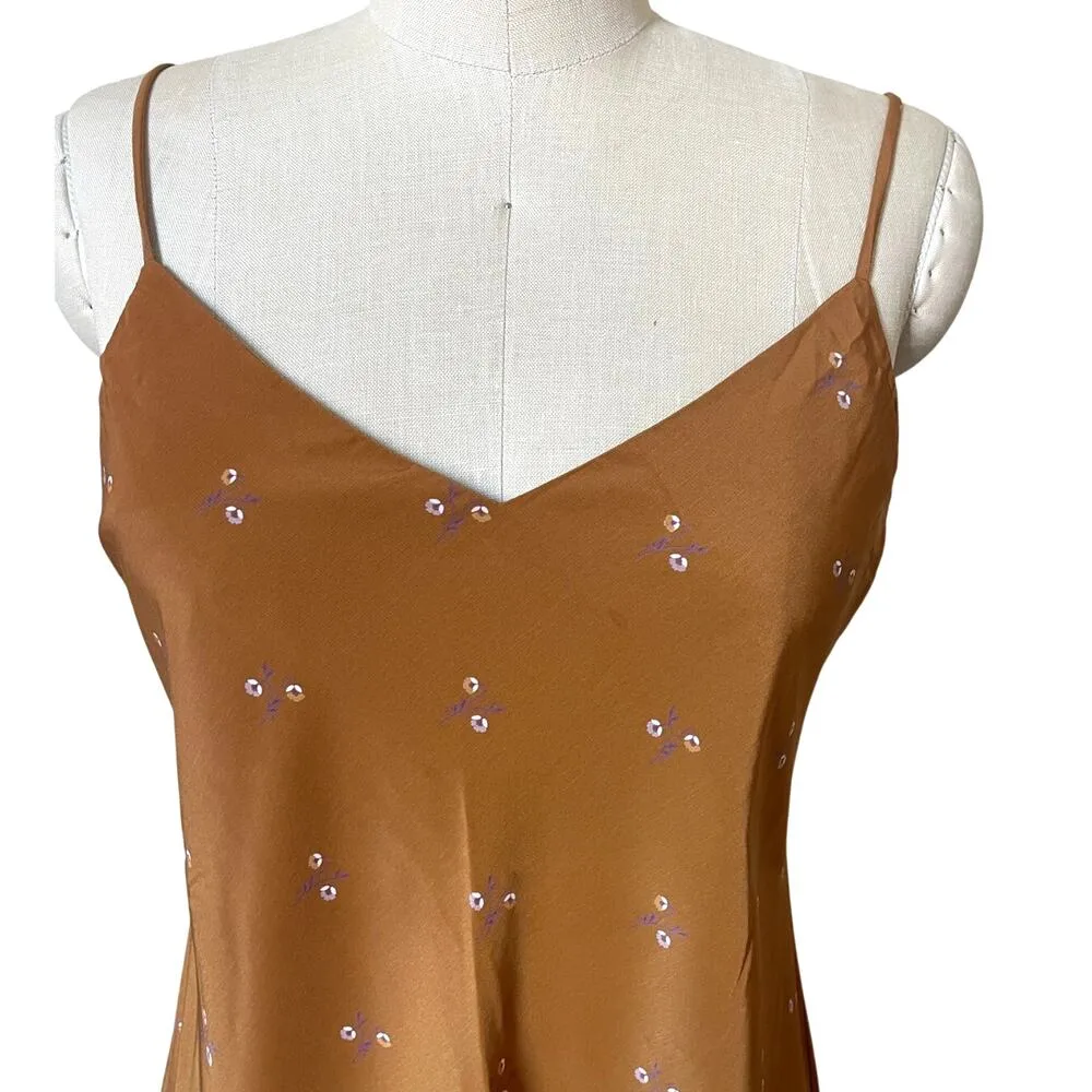 HATCH Maternity Ricky Slip Dress Rust Orange Floral Print Size 1/ Small Brown - Image 4