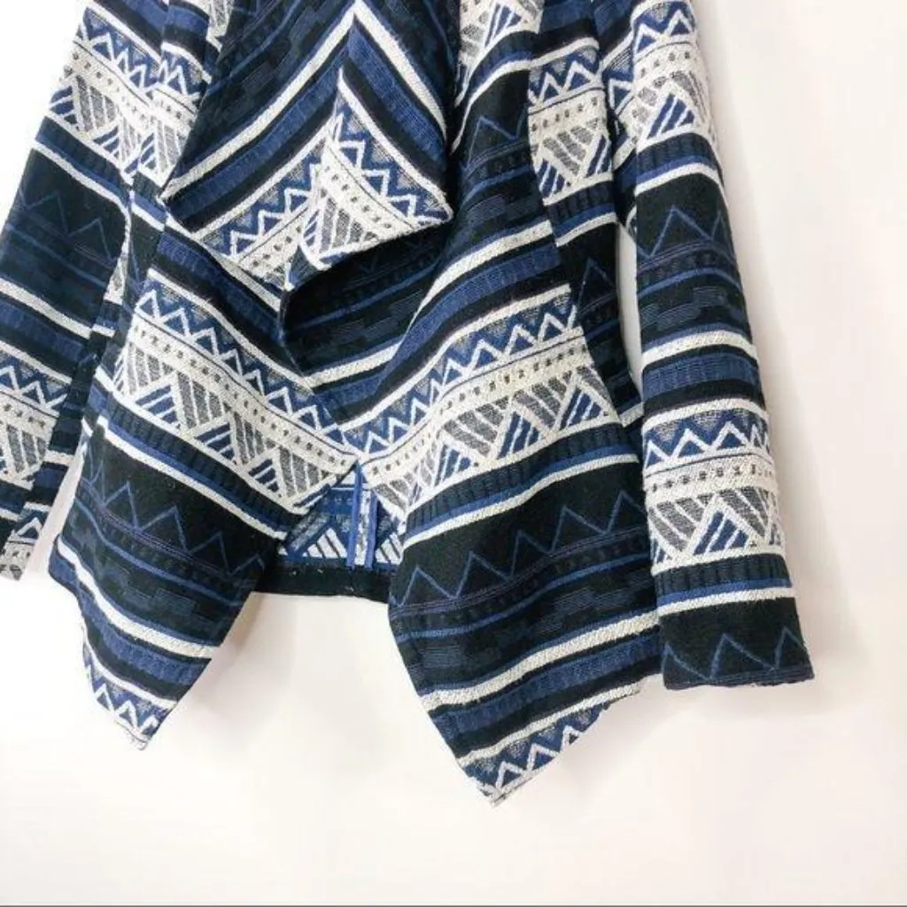 Jack BB Dakota Viggo Jacquard Southwestern Print Aztec Wrap Blanket Jacket Coat - Image 5