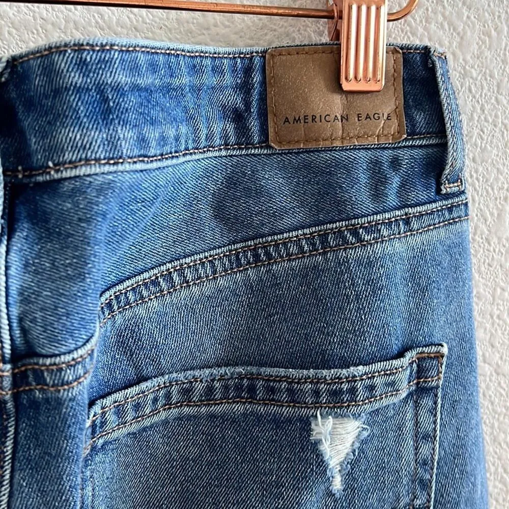 American Eagle Comfort Stretch Waistband Mom Jean Blowout Knee Distressed 6 - Image 6