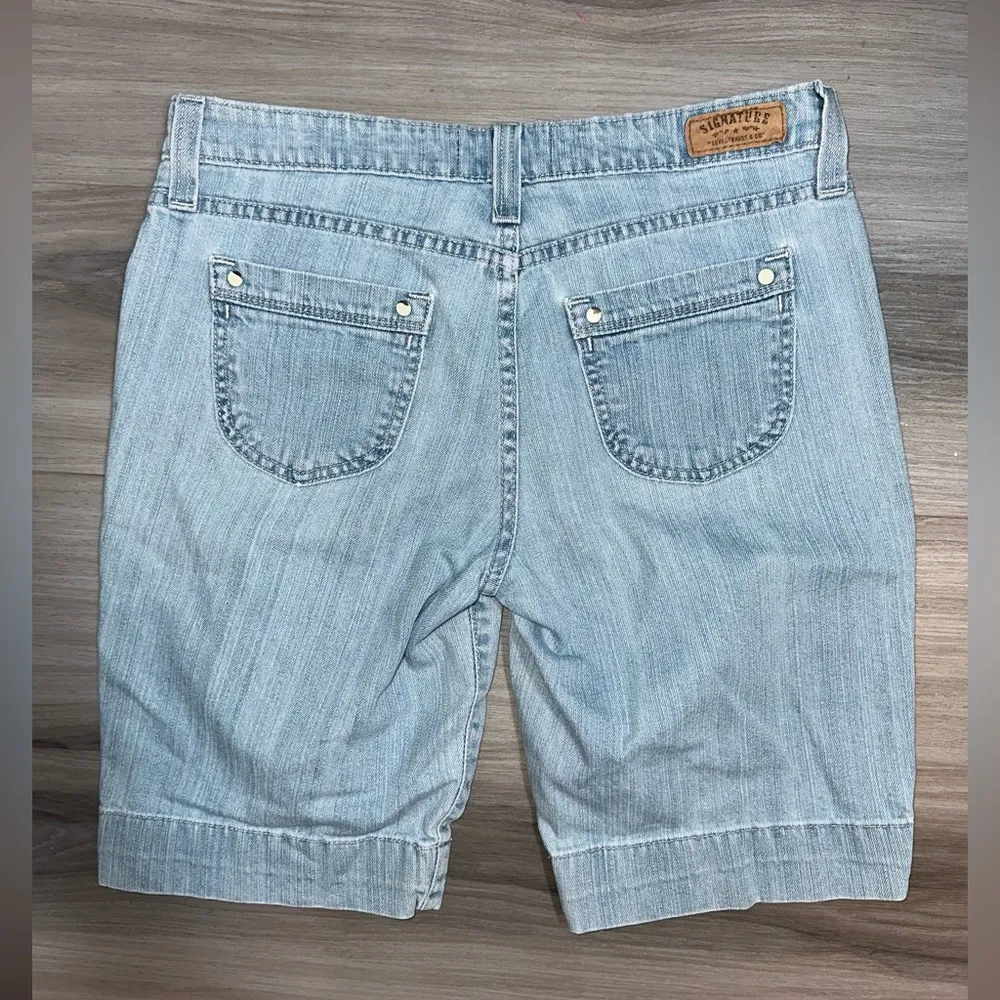 Vintage 90s Levi Strauss & Co Women’s Signature Cotton Stretch Jean Shorts Sz 10 Blue - Image 6
