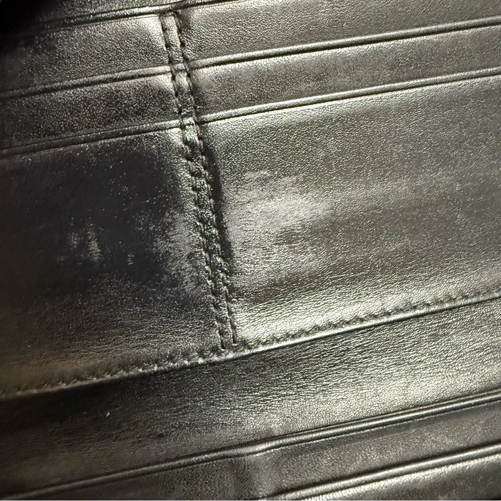 Vintage Y2K COACH Hampton Black Leather Contrast Stitch Turnlock Bifold Wallet - Image 11