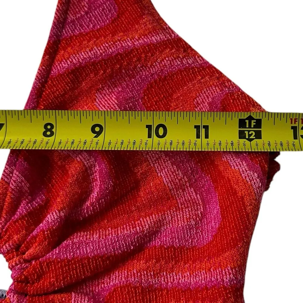 Zara Pink & Orange Bodysuit 70's Retro Groovy Women Top Size XS | 23-4 - Image 6