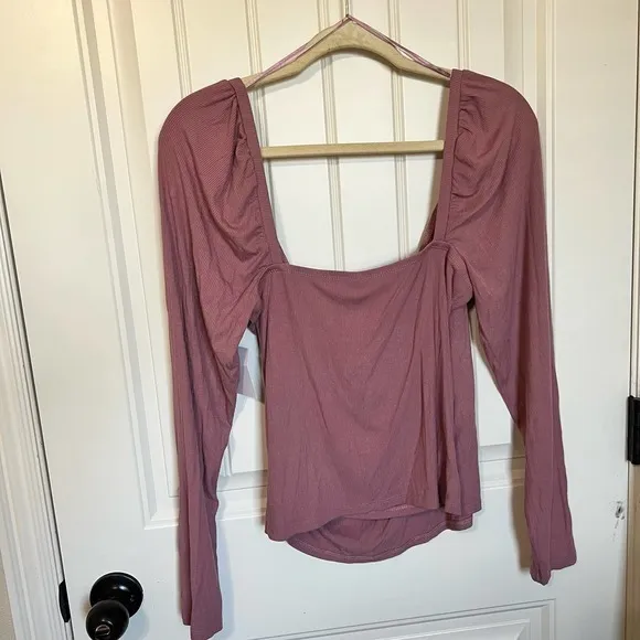 Abound Womens Top Pink‎ Long Sleeve Faux Wrap size Large - Image 8