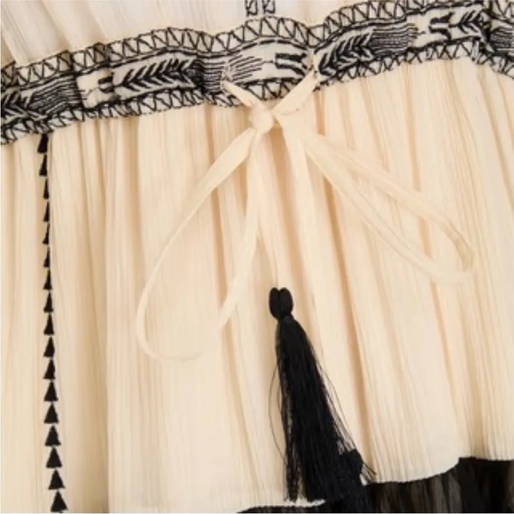 Ulla Johnson Loreli Dress Moonflower Size 14 NEW Boho Bohemian Flowy Tassel Tier - Image 3