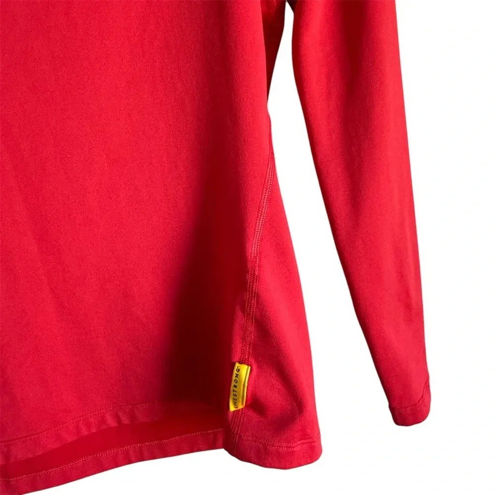 Nike Livestrong DriFit Pro Combat Women’s M Red Orange Pullover Sweater‎ 1/4 Zip - Image 3