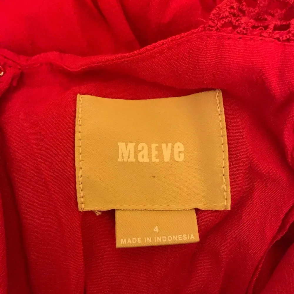 Anthropologie Maeve Tisana Ruffle Red Orange Dress - Image 8