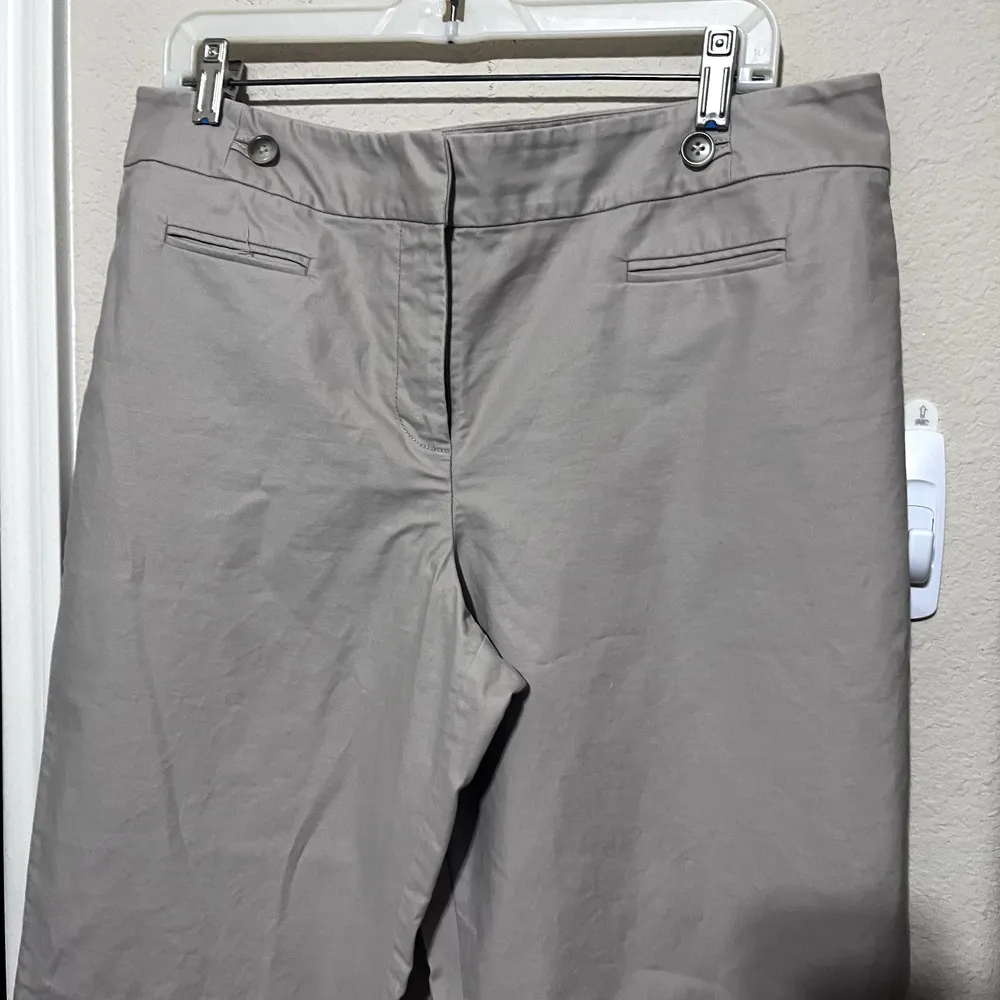 Ann Taylor Womens Pants Beige 14 Chinos High Rise Wide Leg Career Minimalist - Image 2