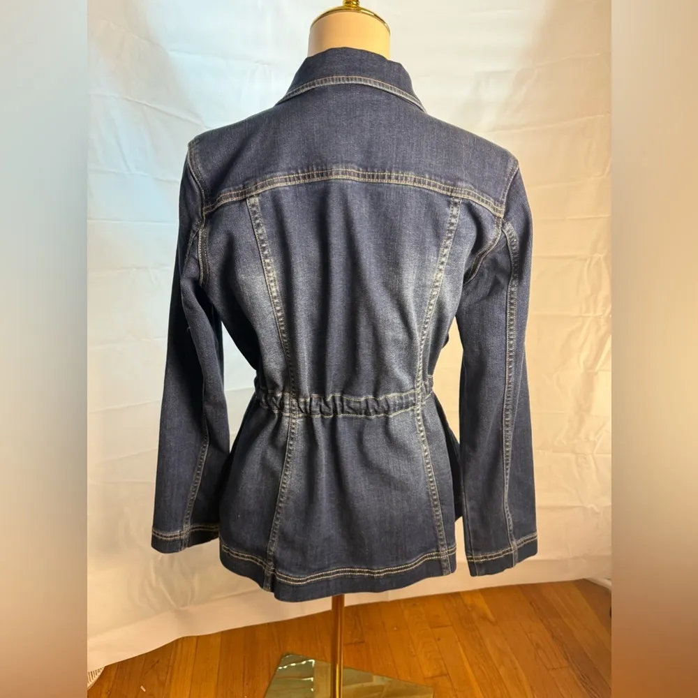 Susan Graver Blue Jean Jacket Fitted Tailored Design - Image 2