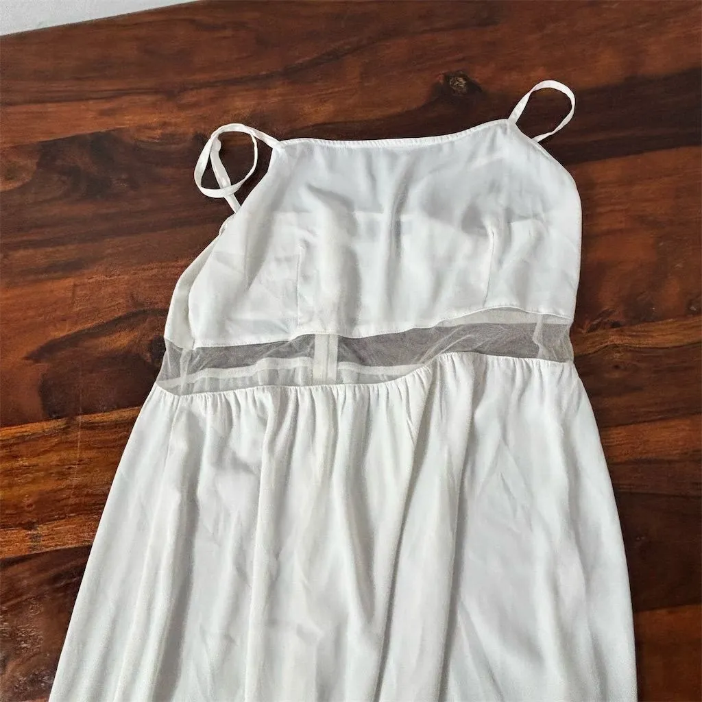 Topshop Women's‎ White Lace Midi Slip Dress Size 6 Elegant Spring - Image 3