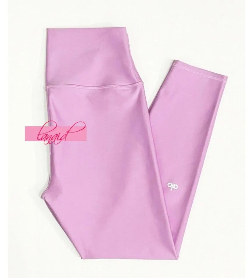 Alo 7/8 High-Waist Airlift Leggings Pink Lavender Hi-Rise Waisted Skinny Tights - Image 7
