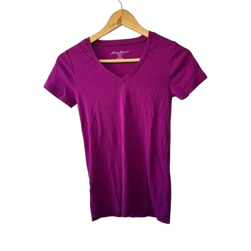 Eddie Bauer Royal Blue & Magenta V-Neck Short Sleeve T-Shirts Tops Size XS - Image 3