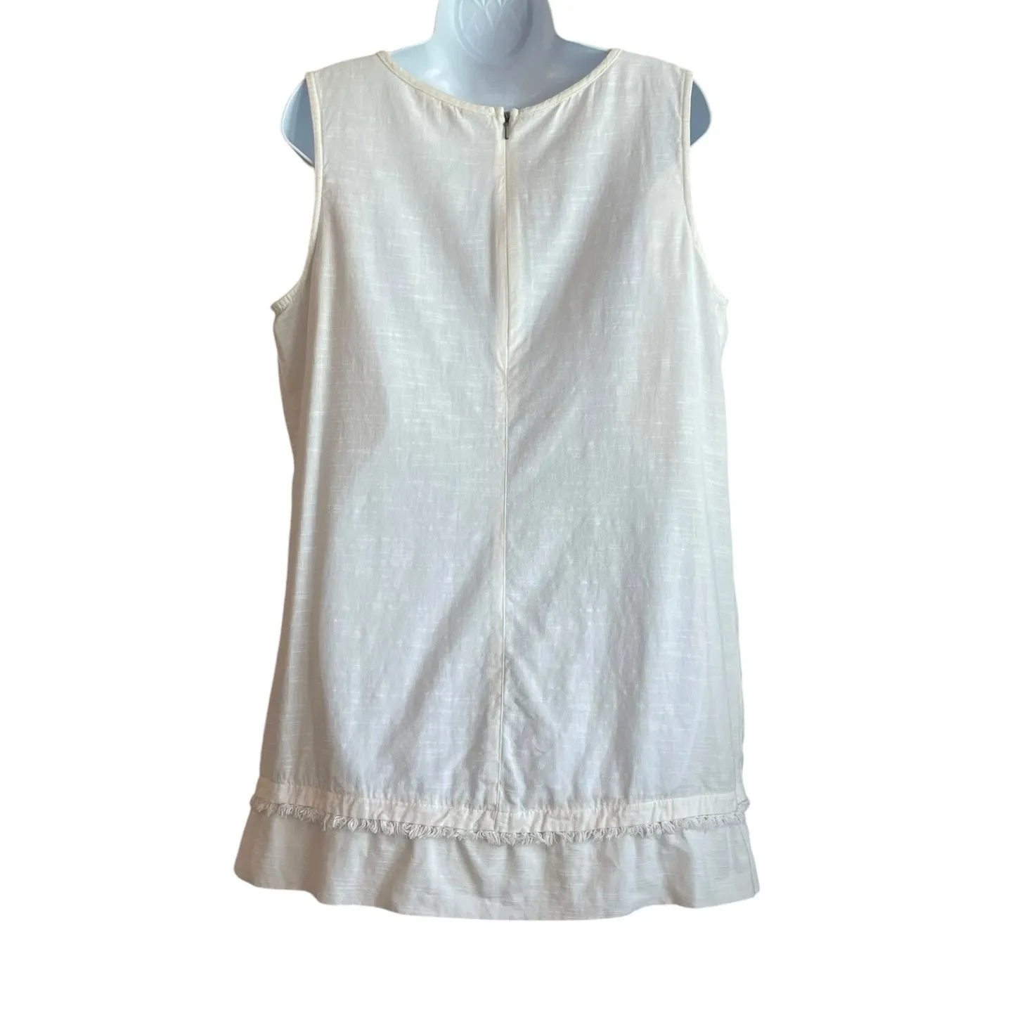 White Stuff Women Mini Dress‎ S Ivory Southwest Detail Shabby Chic Boho Cowgirl - Image 3
