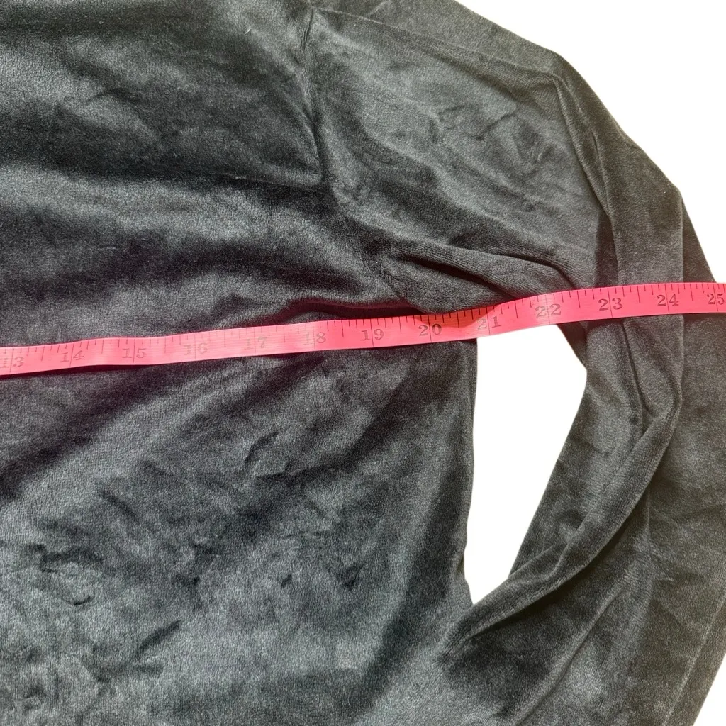 Oak + Fort Black Cropped Velvet Turtleneck Long sleeve Top Medium - Image 4