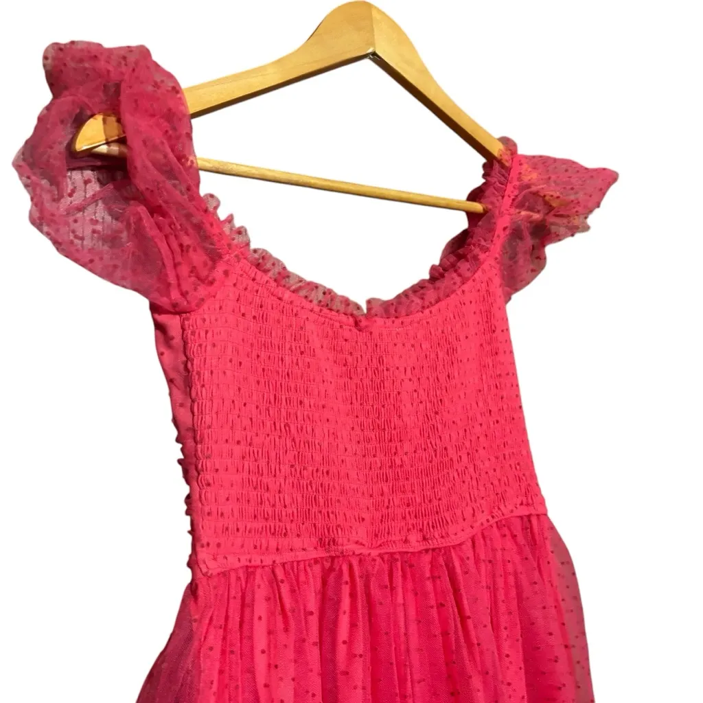 NWT LUSH‎ Tuelle Coral Red Maxi Dress Size Small  formal valentines day - Image 5