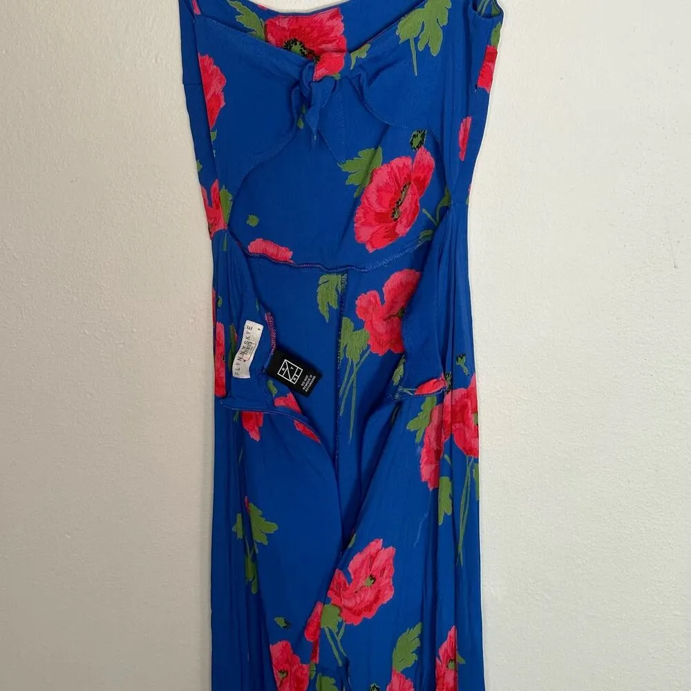Flynn Skye Floral Cutout Sleeveless Rosalie Blue Pink Jumpsuit size Small - Image 9